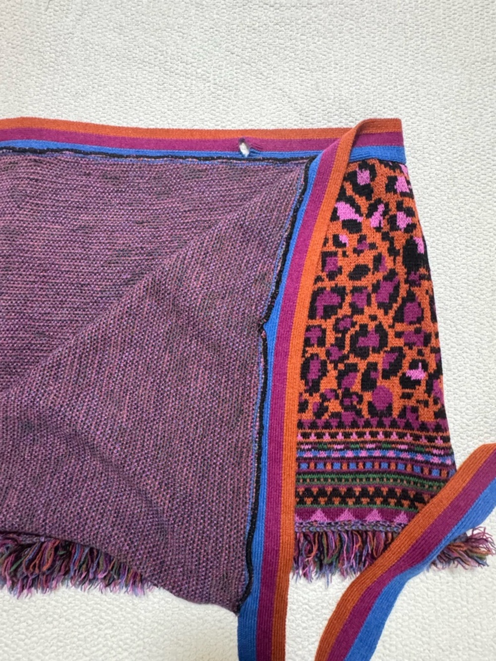 Farm Rio Ainika Tapestry Sweater Wrap Knit Skirt Size L - Picture 9 of 12